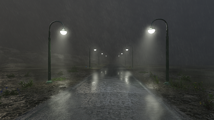 暴雨环境渲染效果